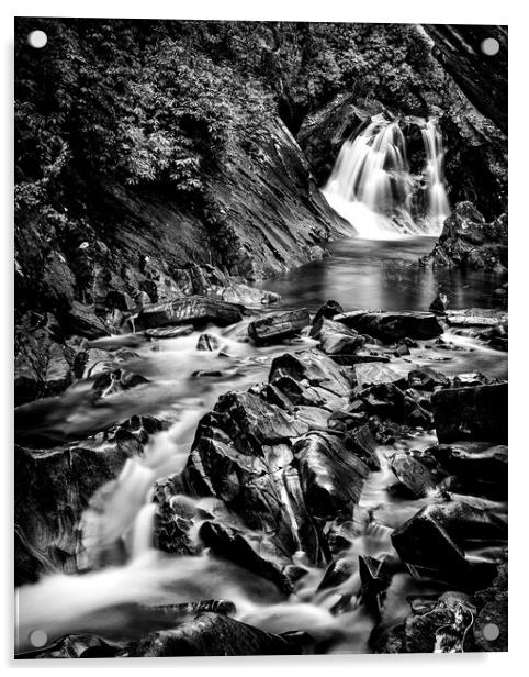 Bruar falls, Scotland. Acrylic by Andrea Obzerova