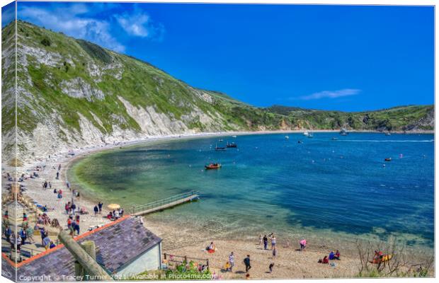Lulworth Cove in Dorset Canvas Print by Tracey Turner
