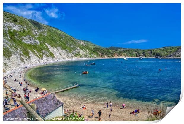 Lulworth Cove in Dorset Print by Tracey Turner