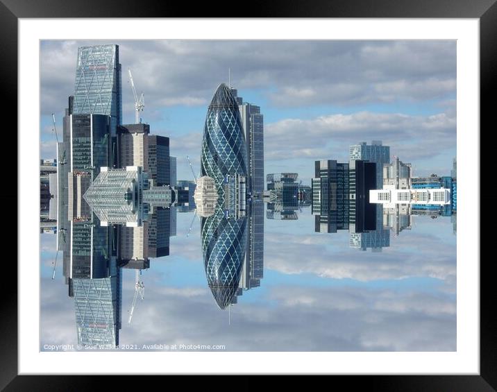 London reflection  Framed Mounted Print by Sue Walker