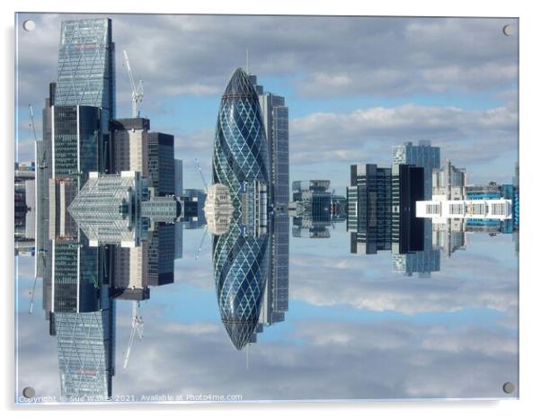 London reflection  Acrylic by Sue Walker