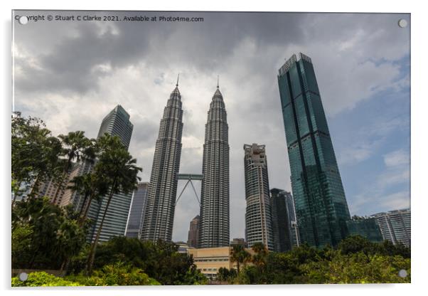 Petronas Towers Acrylic by Stuart C Clarke