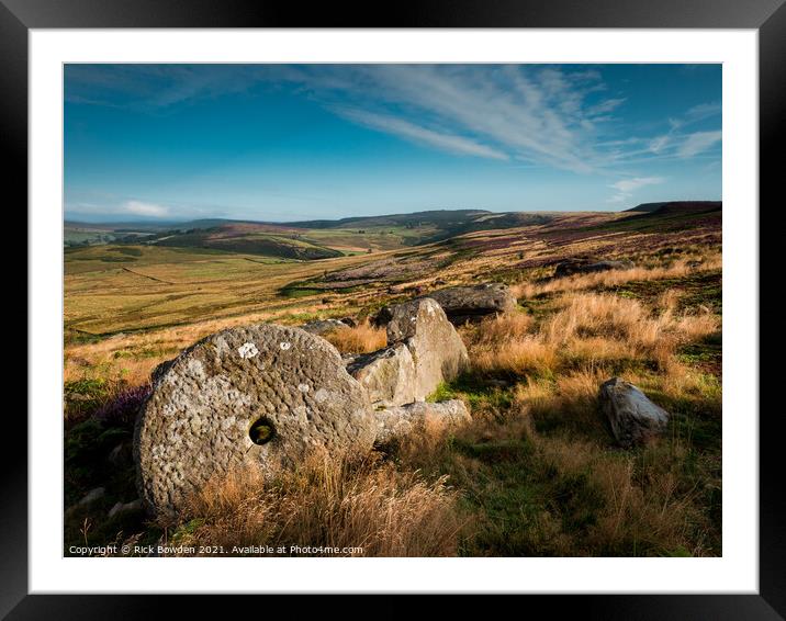 Millstones Peak District Framed Mounted Print by Rick Bowden