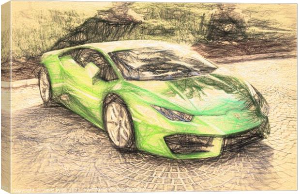 Lamborghini Huracan Sketch Style Canvas Print by David Pyatt