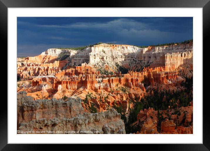 Looking towards Inspiration Point from near Sunrise Point, Bryce Canyon, Utah, USA Framed Mounted Print by Geraint Tellem ARPS