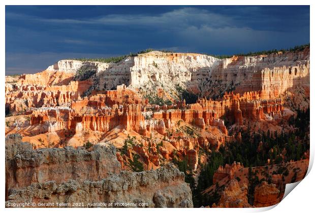 Looking towards Inspiration Point from near Sunrise Point, Bryce Canyon, Utah, USA Print by Geraint Tellem ARPS