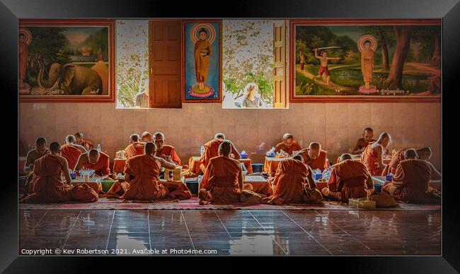 Monks at dinner Framed Print by Kev Robertson