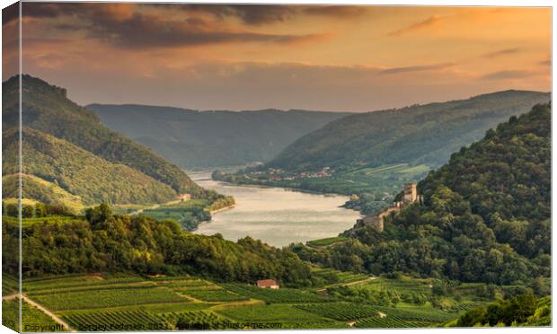 Danube river in Wachau valley. Canvas Print by Sergey Fedoskin