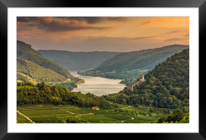 Danube river in Wachau valley. Framed Mounted Print by Sergey Fedoskin