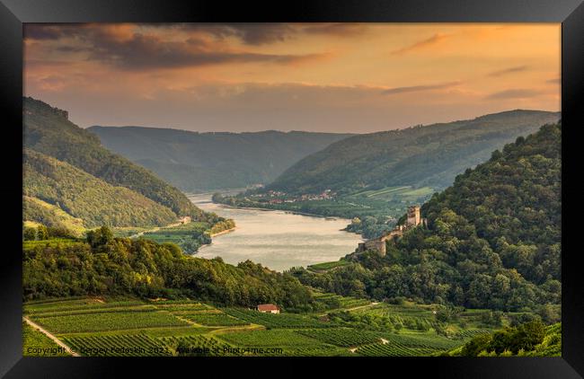 Danube river in Wachau valley. Framed Print by Sergey Fedoskin