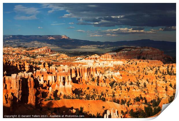 Looking east across Bryce Canyon from Sunset Point, Utah, USA Print by Geraint Tellem ARPS