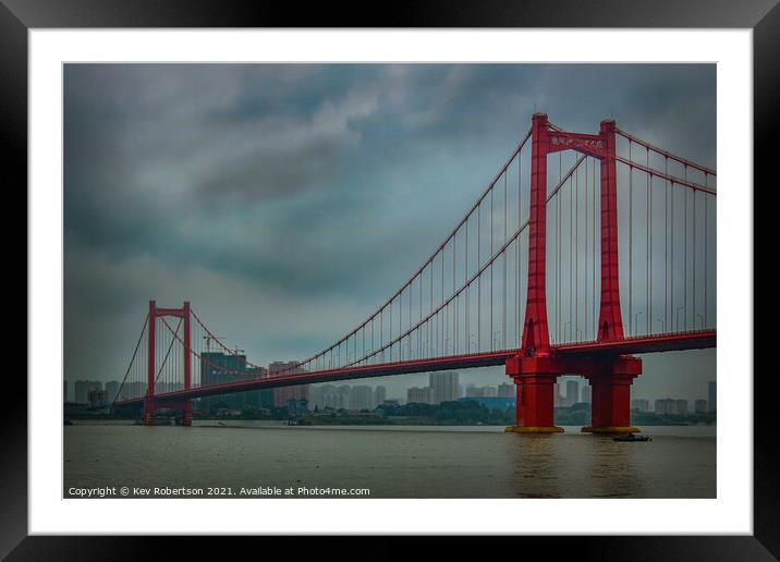 Wuhan Bridge Framed Mounted Print by Kev Robertson