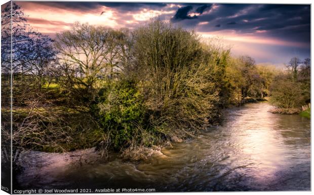 High Waters the River Ithon Canvas Print by Joel Woodward
