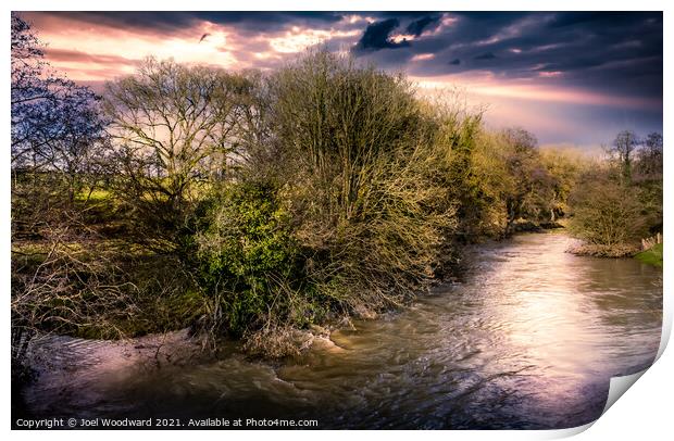 High Waters the River Ithon Print by Joel Woodward