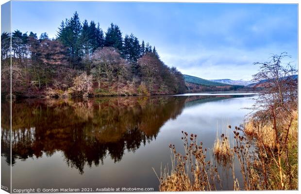 Pontsticill Reservoir and Pen y Fan in the Brecon Beacons Canvas Print by Gordon Maclaren