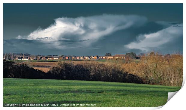 Across the A303 to South Petherton Print by Philip Hodges aFIAP ,