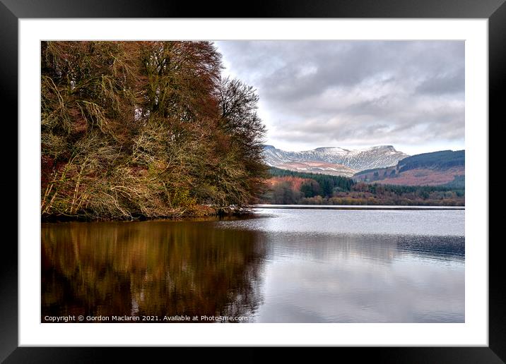 Pontsticill Reservoir and Pen y Fan in the Brecon Beacons Framed Mounted Print by Gordon Maclaren