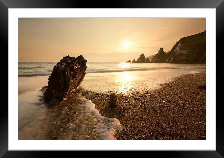 Westcombe Bay Sunset Framed Mounted Print by David Neighbour