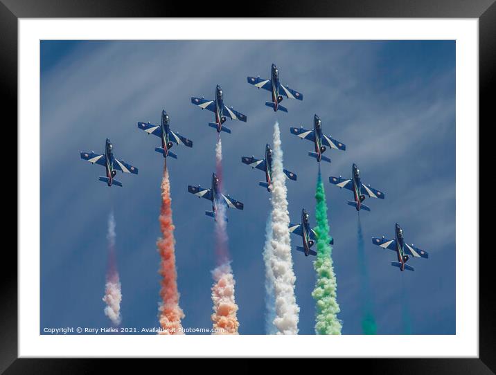 The Frecce Tricolori display team Framed Mounted Print by Rory Hailes