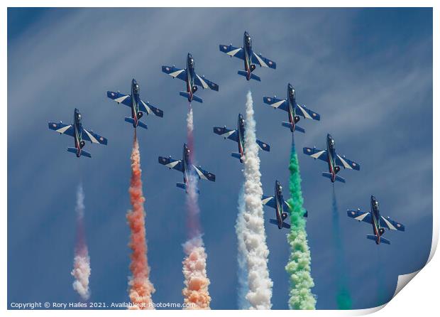 The Frecce Tricolori display team Print by Rory Hailes