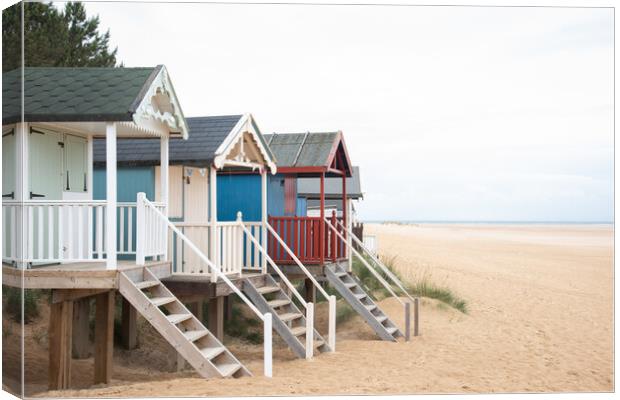 Wells-next-the-Sea Beach Huts Canvas Print by Graham Custance