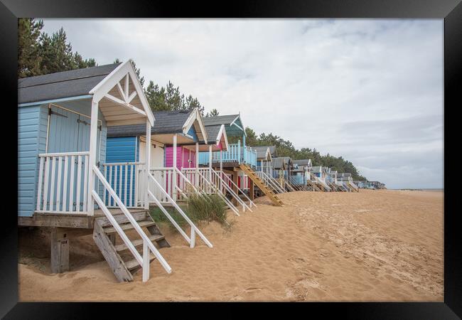 Wells-next-the-Sea Beach Huts  Framed Print by Graham Custance