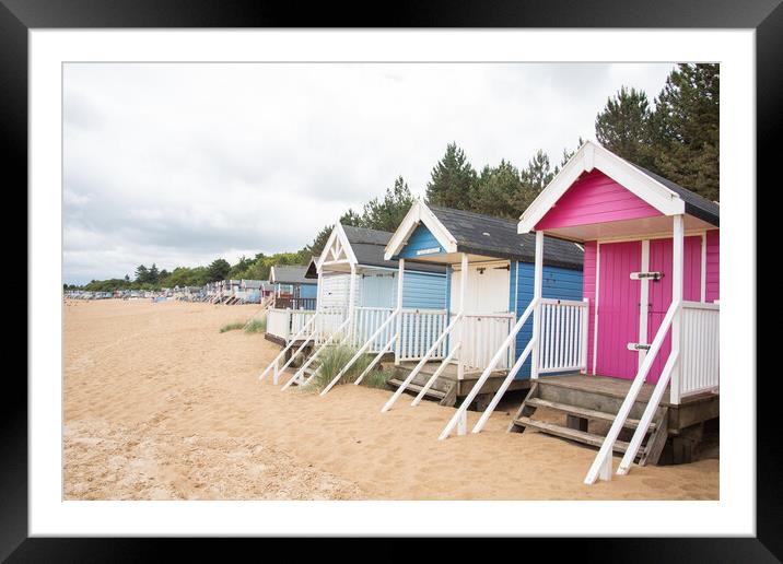 Wells-next-the-Sea Beach Huts  Framed Mounted Print by Graham Custance