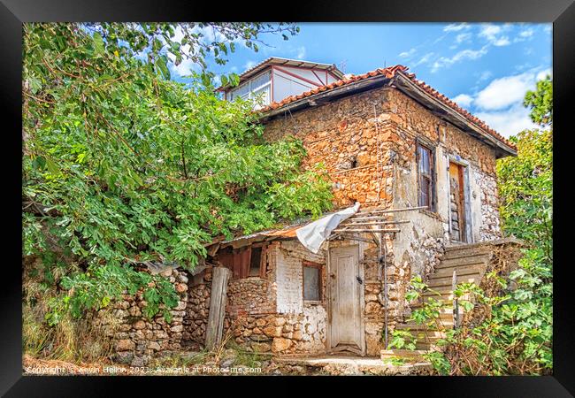 Typical, old Turkish house in Alanya, Turkey Framed Print by Kevin Hellon