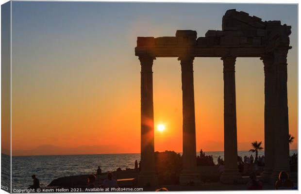 Sunset over the Temple of Apollo Canvas Print by Kevin Hellon