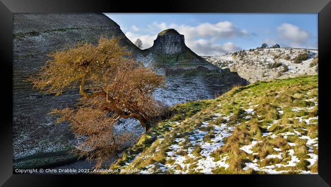 A Winter's day at Peter's Stone Framed Print by Chris Drabble