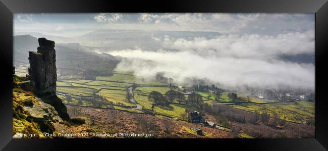 Cloud inversion and the Pinnacle Stone Framed Print by Chris Drabble