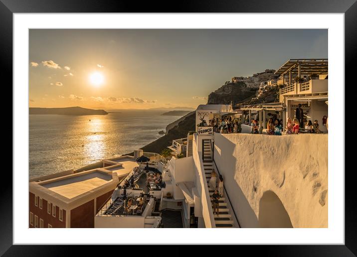 Dreaming in Fira Framed Mounted Print by Naylor's Photography