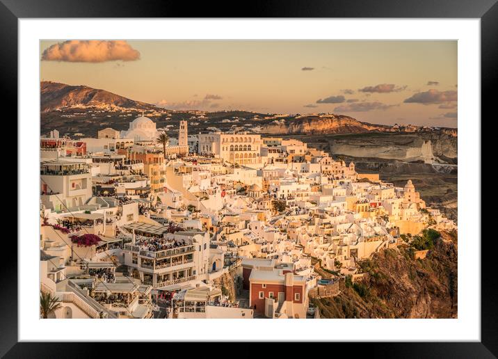 Afternoon in Fira Framed Mounted Print by Naylor's Photography