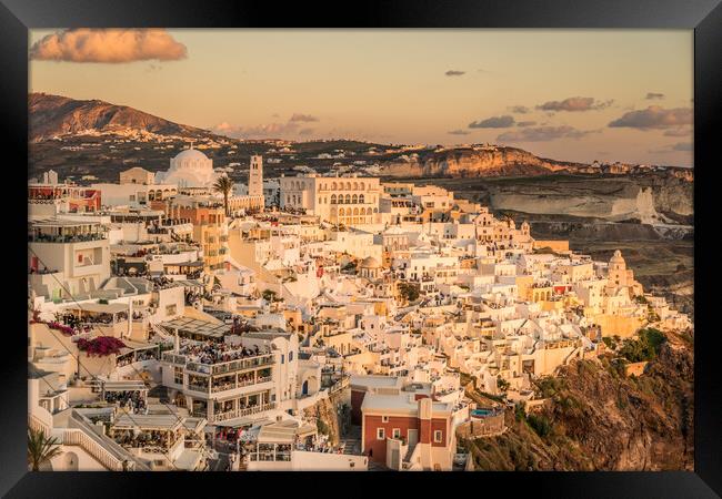 Afternoon in Fira Framed Print by Naylor's Photography