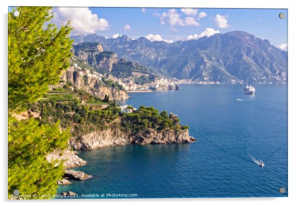 Between Conca dei Marini and Positano - Amalfi Coast Acrylic by Laszlo Konya
