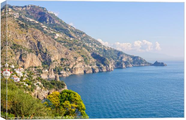 Bay of Praiano - Amalfi Coast Canvas Print by Laszlo Konya