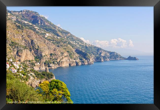 Bay of Praiano - Amalfi Coast Framed Print by Laszlo Konya