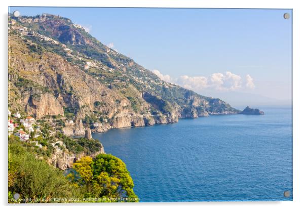Bay of Praiano - Amalfi Coast Acrylic by Laszlo Konya