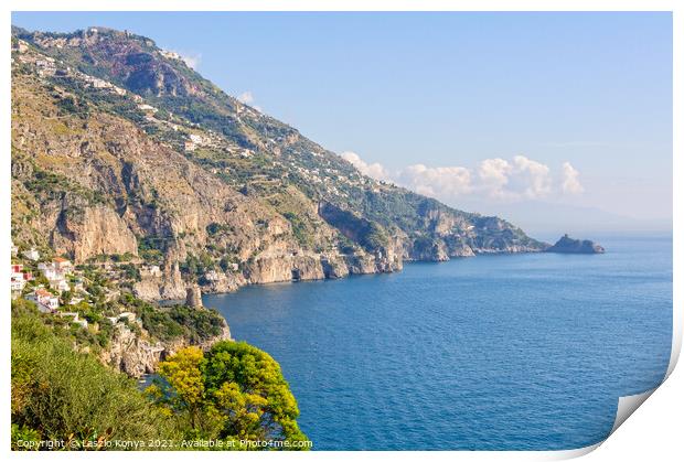 Bay of Praiano - Amalfi Coast Print by Laszlo Konya