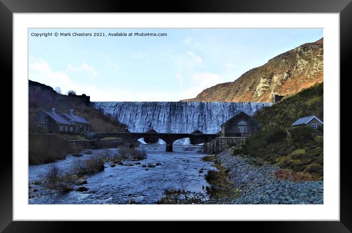 Caban coch dam, Elan valley  Framed Mounted Print by Mark Chesters