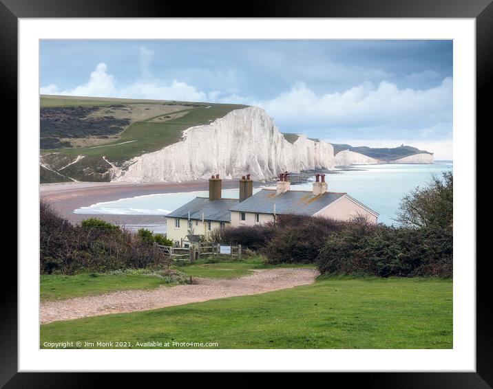The Seven Sisters and Cuckmere Haven Framed Mounted Print by Jim Monk