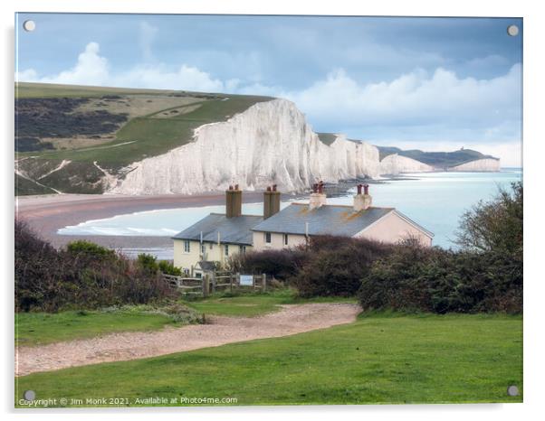 The Seven Sisters and Cuckmere Haven Acrylic by Jim Monk