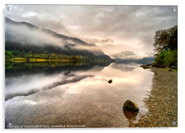Loch Lubnaig and a dawn mist Acrylic by Chris Drabble