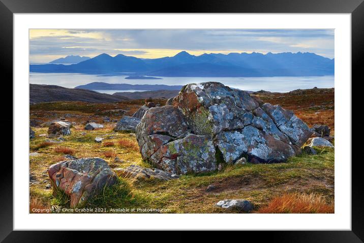 Summit of the Bealach na Ba Framed Mounted Print by Chris Drabble