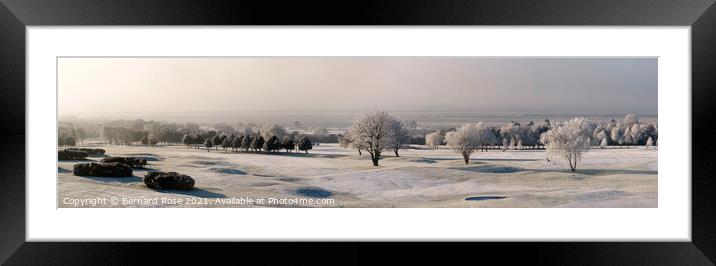 Heswall Golf Course with a Hoar Frost Framed Mounted Print by Bernard Rose Photography
