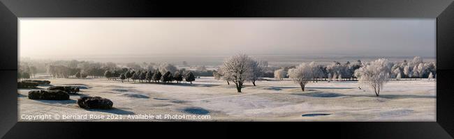 Heswall Golf Course with a Hoar Frost Framed Print by Bernard Rose Photography