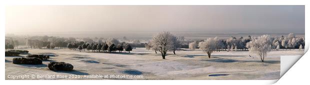 Heswall Golf Course with a Hoar Frost Print by Bernard Rose Photography