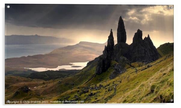 The Old Man of Storr in Autumn Acrylic by Chris Drabble