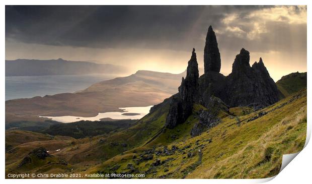 The Old Man of Storr in Autumn Print by Chris Drabble