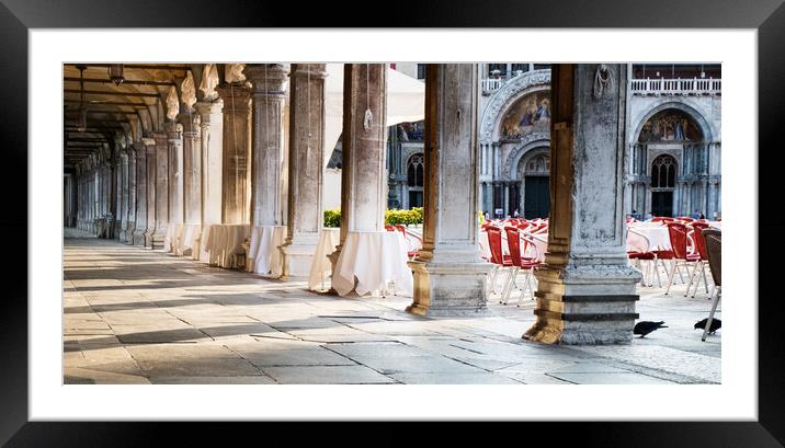 Piazza San Marco, Venice, light and shadow Framed Mounted Print by Jeanette Teare
